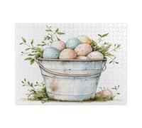 Puzzle per adulti a secchiello della fattoria di Pasqua, 500 pezzi, divertenti uova di campagna carine, puzzle in legno, decorazioni per la casa
