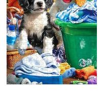 Puzzle Per Adulti A Tema Animali,Gioco Divertente e Rilassante a Tema Lavanderia con i Cani - Puzzle da Mille Pezzi Incastrabili con Lettere sul Retro,Decorazione per la Casa per Adulti Senior Uomini