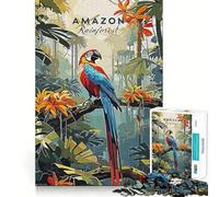 Puzzle per adulti a tema foresta amazzonica,1000 pezzi,gioco stimolante per la mente,taglio laser di alta qualità,rilassante attività di gruppo al chiuso (38x52cm)