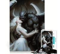 Puzzle per adulti "Abbraccio tra Angelo e Demone" da 1000 pezzi,gioco di simulazione cognitiva,incastro perfetto senza spazi vuoti,attività rilassante per la pausa mentale (50x75cm)