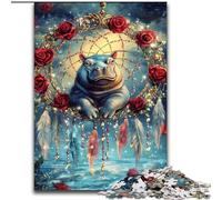 Puzzle per adulti acchiappasogni a forma di ippopotamo, 1000 pezzi, modello da assemblare, ideali come regalo per tutta la famiglia, adatti per bambini di età compresa tra 26 e 38cm