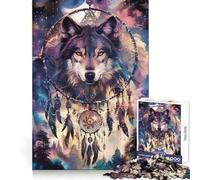 Puzzle per adulti "Acchiappasogni con Lupi", 1000 pezzi, stimolante per l'analisi, ideale per il relax e il tempo libero, con incastri precisi, perfetto come regalo invernale (38x52cm)