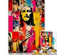 Puzzle per adulti, adolescenti, puzzle, arte cristiana, giocattoli per l'intrattenimento della famiglia con poster abbinato e foglio di quiz (75x50cm)