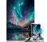 Puzzle per adulti, adolescenti, puzzle, luci del nord, giocattoli, giochi educativi, antistress, migliorano l'amore tra coppie (75x50cm)