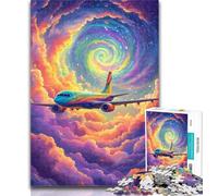 Puzzle per adulti Aereo tra le nuvole Puzzle da 1000 pezzi per adulti e adolescenti, gioco educativo e sfida per donne e uomini 50x75cm