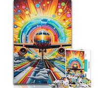 Puzzle per adulti, aeroplano colorato, 1000 pezzi, per adulti e adolescenti, per ammazzare il tempo durante le vacanze e migliorare l'amore tra coppie, 50x75cm