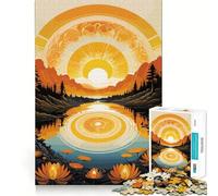 Puzzle per adulti Alba su lago di montagna da 1000 pezzi, gioco per allenare la mente, divertente da costruire insieme, taglio di precisione, 50x75cm