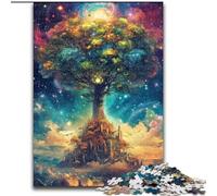 Puzzle per adulti "Albero fantasy psichedelico" da 1000 pezzi, difficile, adatto a partire dai 14 anni, decorazione da parete, regalo di compleanno per Natale (26x38cm)