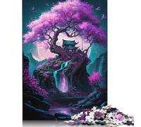 Puzzle per adulti "Albero magico rosa" con materiali amichevoli, puzzle difficili per adulti e adolescenti, 1000 pezzi (75x50 cm)