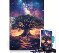 Puzzle per adulti "Albero nella notte stellata" da 1000 pezzi, gioco per esercizi mentali, rilassante, da assemblare, regalo di Babbo Natale 38x26cm