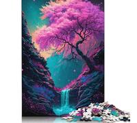 Puzzle per adulti "Albero rosa e piccolo acquario" da 1500 pezzi, in cartone rettangolare, idea regalo per uomini, per ragazzi e ragazze, 1500 pezzi (85x57 cm)