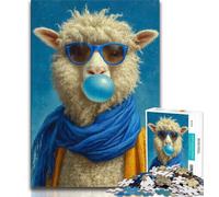 Puzzle per adulti "Alpaca che soffia bolle", 1000 pezzi, difficile, modello da assemblare, attività divertenti da fare a casa, regalo di compleanno, regalo da viaggio, 50x75cm