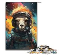 Puzzle per adulti Alpaca colorato nello spazio Puzzle in legno da 1000 pezzi per giochi di famiglia 1000 pezzi (38x26 cm)