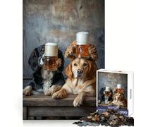 Puzzle per adulti "Amici della birra un brindisi canino" da 1000 pezzi, attività rilassante e stimolante per la logica, ideale come regalo di Natale (38x26cm)