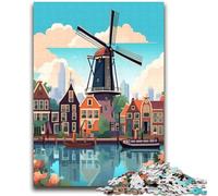 Puzzle per adulti Amsterdam Windmill Travel 2000 pezzi, gioco stimolante e gioco educativo per famiglie per compleanni e Natale 2000 pezzi (70x100cm)