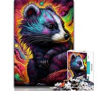 Puzzle per adulti animali tasso del miele puzzle da 1000 pezzi per adolescenti e adulti giochi educativi decorazioni per la casa ideali come regali per tutta la famiglia (26x38cm)