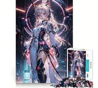 Puzzle per adulti Anime CyberGirl Neon Dream da 1000 pezzi,gioco di logica,taglio di precisione,bordi lisci,regalo perfetto per riunioni di famiglia (50x75cm)