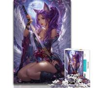 Puzzle per adulti Anime Fox Girl, aiuta il cervello ad allenarsi, giocattoli avvincenti per coltivare la pazienza, regalo per compleanni, 75x50cm