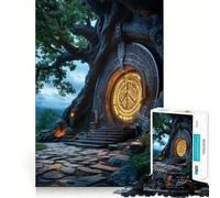Puzzle per adulti "Antica Porta di Pietra" da 1000 pezzi,gioco cognitivo a incastro preciso,senza spazi vuoti,attività rilassante per la pausa mentale (50x75cm)