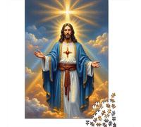 Puzzle per Adulti Antistress Divino Gesù Cristo: Gesù nella Luce Celeste Gioco Educativo Sfida Decorazione Parete 52x38cm/1000 pezzi