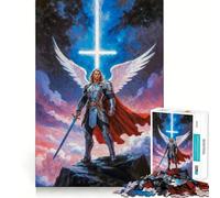 Puzzle per adulti "Arcangelo Michele Guerriero Angelico" con 1000 pezzi,gioco stimolante,struttura a incastro precisa,facile da imparare,divertimento per tutta la famiglia (50x75cm)