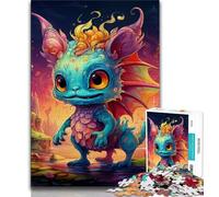 Puzzle per adulti Art Dragon Baby 1000 pezzi, giocattoli educativi per l'apprendimento, giochi per famiglie con poster abbinato e foglio di quiz (50x75cm)