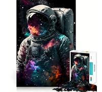 Puzzle per adulti Astronauta al neon nello spazio, 1000 pezzi, gioco per l'esercizio mentale, rilassante, da assemblare, (38x26cm)