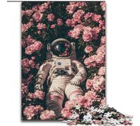 Puzzle per adulti "Astronauta nel mare di fiori", 1000 pezzi, gioco per famiglie, antistress, sfida difficile, fantastici regali e giocattoli (50x75cm)