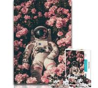 Puzzle per adulti "Astronauta nel mare di fiori", 1000 pezzi, per adulti e adolescenti, per la collezione di artisti di giocattoli educativi, belle arti, 26x38cm