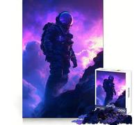 Puzzle per adulti "Astronauta nella nebulosa viola" da 1000 pezzi, con memoria, per un'esperienza rilassante e senza intoppi (50x75cm) Regalo perfetto