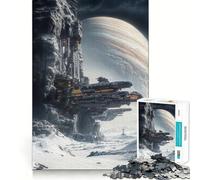 Puzzle per adulti "Astronave attraccata sulla scogliera" da 1000 pezzi, gioco per esercizi mentali, rilassante, di design e assemblaggio, regalo di Babbo Natale 50x75cm