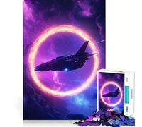 Puzzle per adulti "Astronave che entra nell'anello" da 1000 pezzi, gioco di logica e abilità, per un divertimento lento e divertente, con tagli precisi, pezzo da collezione 38x52cm