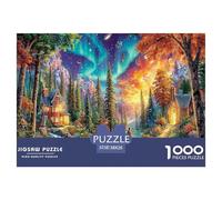 Puzzle per adulti Aurora Fantasy da 1000 pezzi - Città della foresta incantata Adatto per la decompressione delle pareti Gioco per famiglie divertente e stimolante 38x26 cm/1000 pezzi