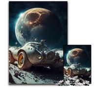 Puzzle per adulti "Auto d'epoca sulla luna", puzzle da 1000 pezzi impegnativi, perfetti per il divertimento in famiglia a Natale, Ringraziamento, compleanni e Pasqua, 26X38CM/10,23x14,96 pollici.