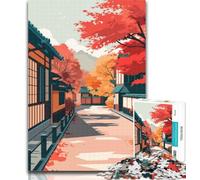 Puzzle per adulti Autumn Street in Giappone Puzzle per adulti 1000 pezzi, giocattolo educativo intellettuale decomprimente Regali di Babbo Natale segreto 75x50cm
