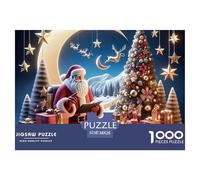 Puzzle per Adulti Babbo Natale 1000 Pezzi - Babbo Natale Officina Luna Natale, Estremamente Difficile, Decorazione Muro 38x26cm