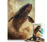 Puzzle per adulti "Balena che salta dalla sabbia" da 1000 pezzi,gioco di logica,regalo,taglio di precisione,attività rilassante di gruppo al chiuso (38x26cm)