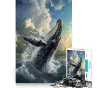 Puzzle per adulti "Balene che saltano" da 1000 pezzi,sfida mentale,taglio preciso,allineamento perfetto,divertimento per tutta la famiglia,attività serale (50x75cm)