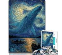 Puzzle per adulti "Balene nel cielo stellato" 1000 pezzi per adulti e ragazzi collezione di giochi intellettuali belle arti (50x75cm)