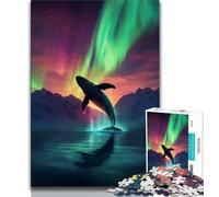 Puzzle per adulti "Balene sotto l'aurora boreale", 1000 pezzi, gioco stimolante e gioco per famiglie, ideale come regalo per tutta la famiglia, 50x75cm