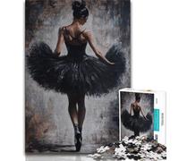 Puzzle per adulti Ballerina nera, aiuta il cervello a esercitare i giocattoli avvincenti per coltivare la pazienza Decorazione perfetta 38x26cm
