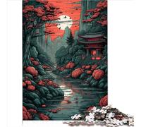 Puzzle per Adulti Bambini Fiori Astratti Giapponesi 1000 Pezzi Puzzle per Adulti per Adulti e Bambini dai 12 Anni in su Decorazione Parete Giocattolo 1000 Pezzi（26x38 cm）