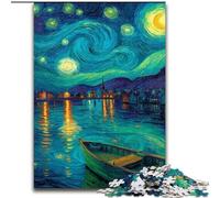 Puzzle per adulti "Barca nel cielo stellato" da 1000 pezzi, difficile, per gioco educativo, giocattolo, regalo di compleanno, regali, arte murale (26x38cm)