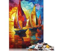 Puzzle per adulti Barche a vela al tramonto Puzzle da 1000 pezzi Puzzle per adulti Gioco educativo Sfida Giocattolo 38x26 cm/1000 pezzi