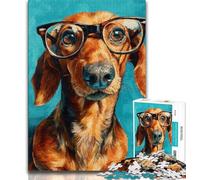 Puzzle per adulti "Bassone con gli occhiali" 1000 pezzi per adulti e ragazzi collezione di giochi intellettuali belle arti (50x75cm)