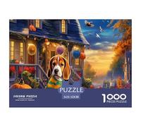 Puzzle per adulti Beagle da 1000 pezzi: Beagle in camicia a righe per adulti e bambini dai 12 anni in su + regalo 52x38 cm/1000 pezzi