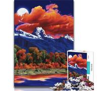 Puzzle per adulti bellissimi puzzle di fiume di montagna 1000 pezzi giocattolo educativo intellettuale decomprimente regali di Babbo Natale segreto (50x75cm)