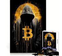 Puzzle per adulti "Bitcoin Hacker in Hoodie" da 1000 pezzi, per esercitarsi nella logica, per un divertimento senza pensieri, con bordi netti, perfetto per Natale (38x26cm)