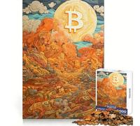 Puzzle per adulti Bitcoin Sunrise, 1000 pezzi, per sviluppare la memoria, ideale per il relax e il tempo libero, sicuro da assemblare, un regalo di Natale speciale (50x75cm)