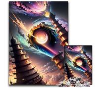 Puzzle per adulti "Black Hole Tower Space" da 1000 pezzi in cartone, rompicapo per adolescenti, regalo perfetto per le feste, 26x38cm/10,23x14,96 pollici